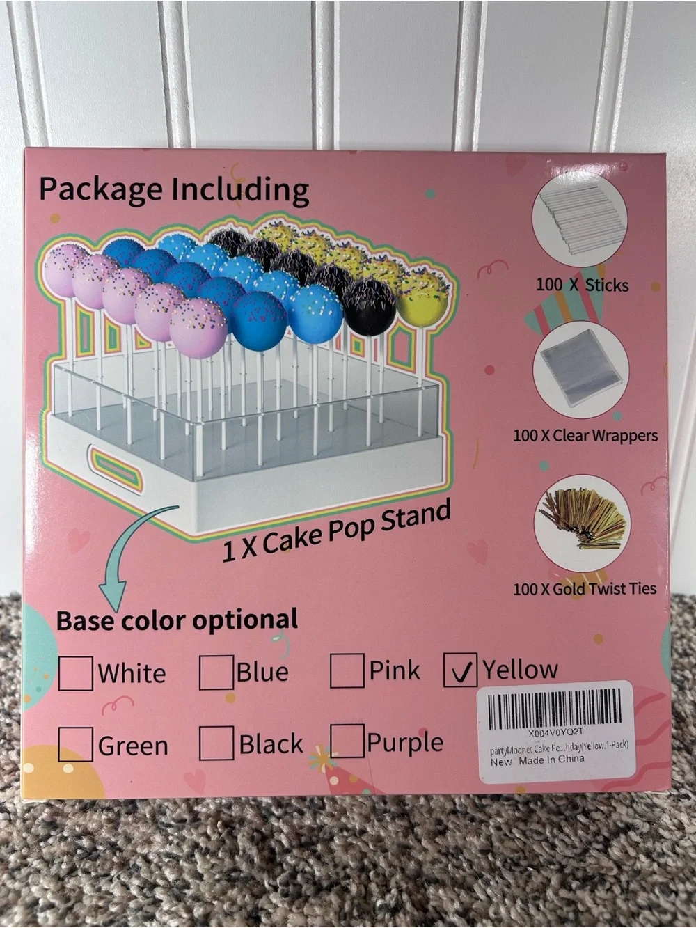 NWT 25 Slot Cake Pop Stand w/ Sticks Bags Ties 7.5